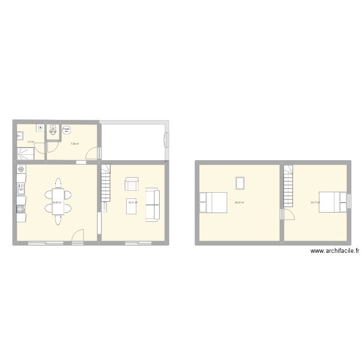 Maison Croix des Noues 3. Plan de 7 pièces et 114 m2