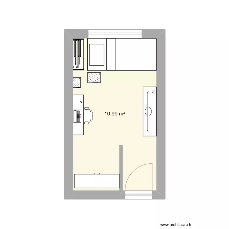 chambre 15/04. Plan de 1  et 11 m²