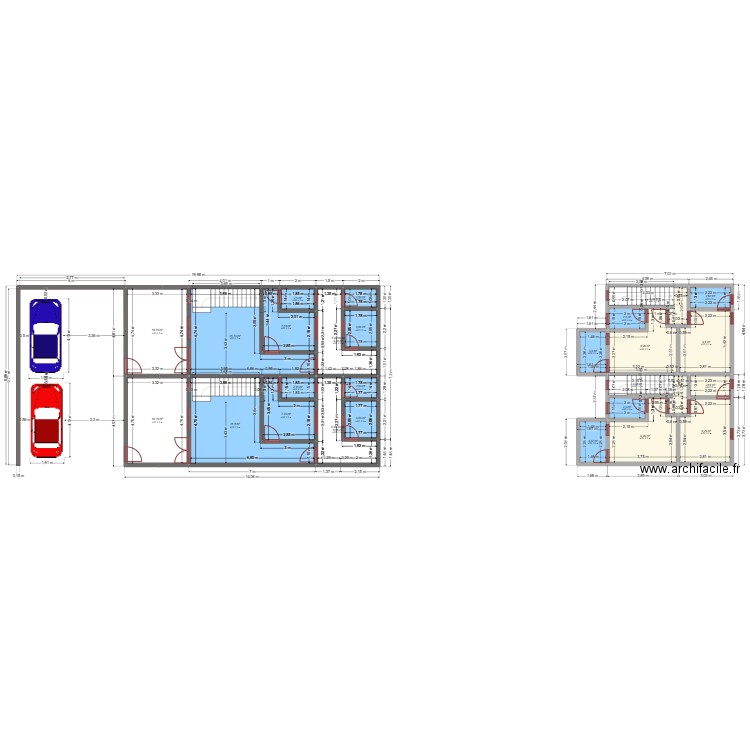 mini cité 2. Plan de 26 pièces et 188 m2