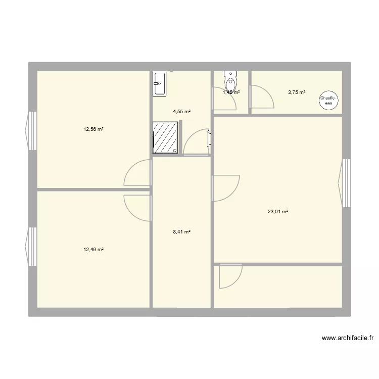 kerbescat &eacute;tage. Plan de 7  et 66 m²