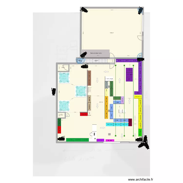 Projet lempdes camera et rail eclairage. Plan de 