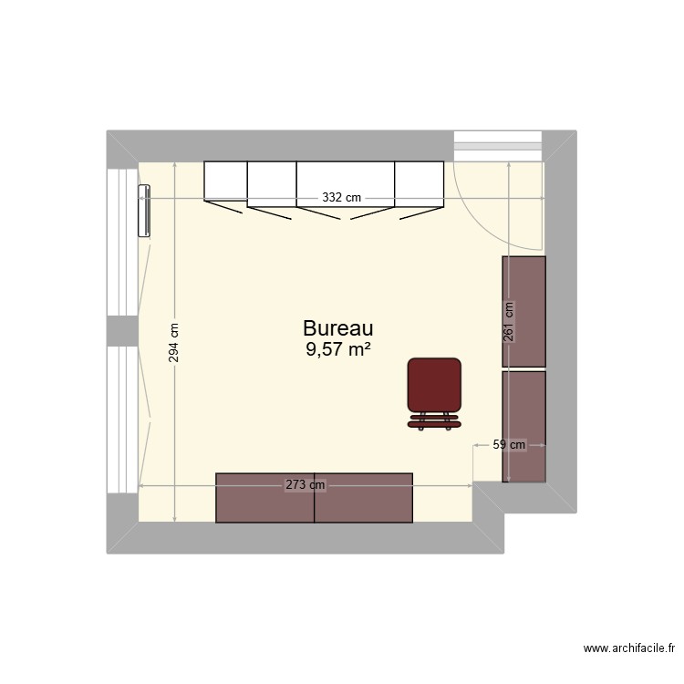 Plan bureau 166 aménagements hauts. Plan de 0 pièce et 0 m2
