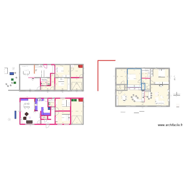 bene modifie. Plan de 24 pièces et 207 m2