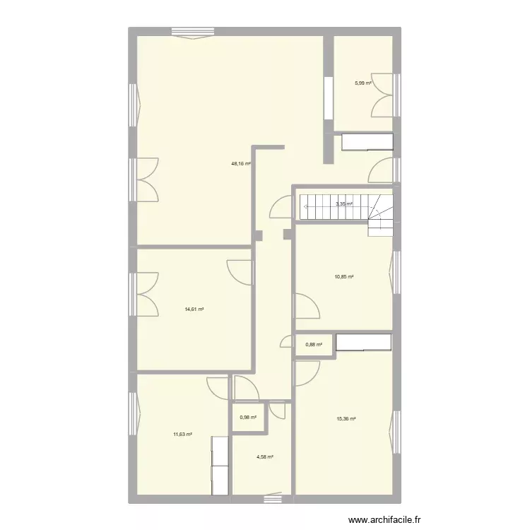 Maison - R+1-bis. Plan de 10 Pièces et 116 m²