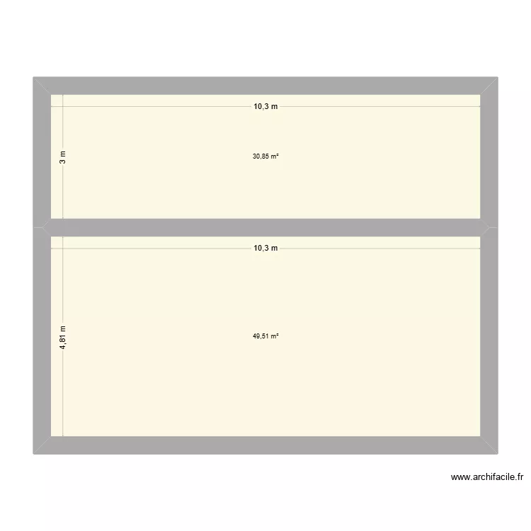 Maison bis. Plan de 2  et 80 m²