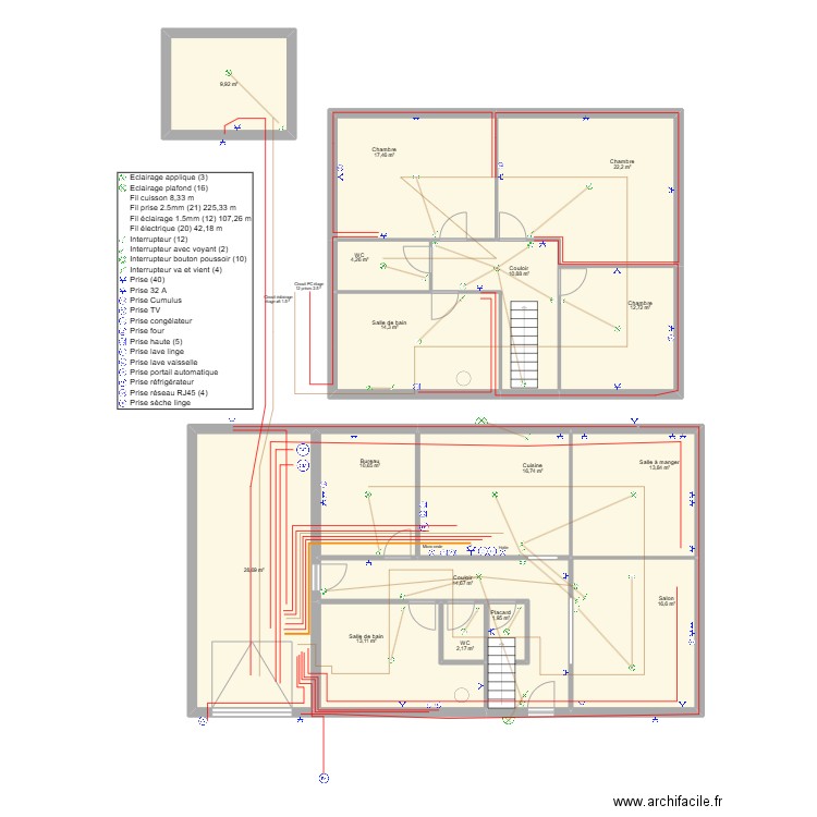 plan maison doullens. Plan de 16 pièces et 210 m2