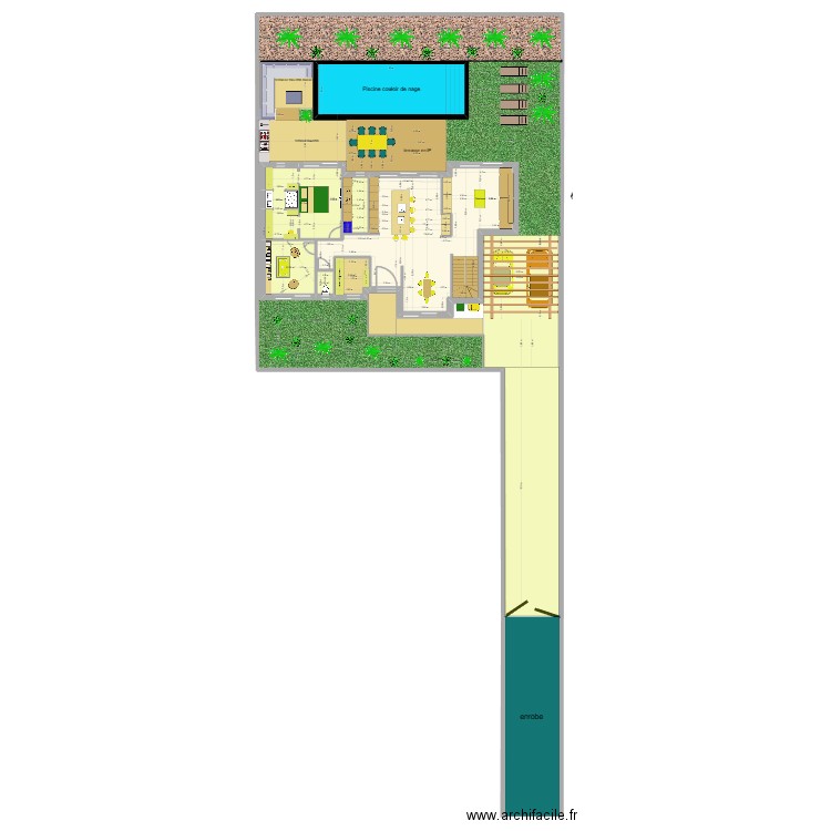prefailles etages 1. Plan de 15 pièces et 244 m2