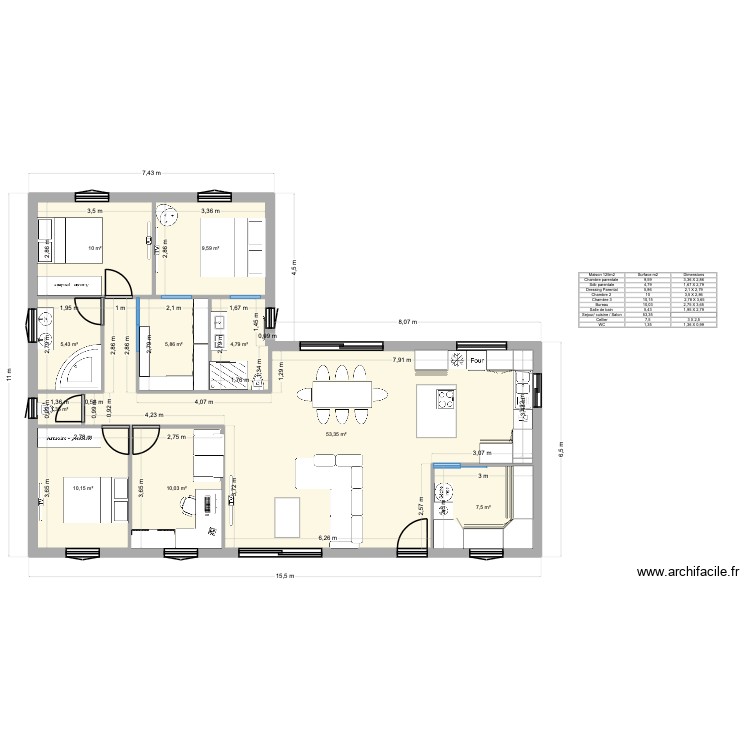Plan construction L 4 chb. Plan de 0 pièce et 0 m2