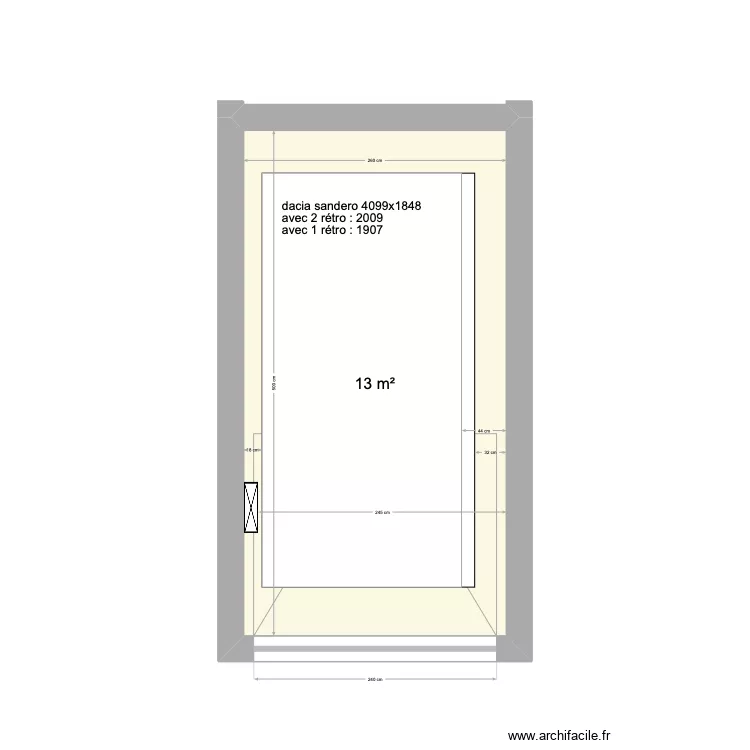 box 221 +voiture sans r&eacute;tro. Plan de 