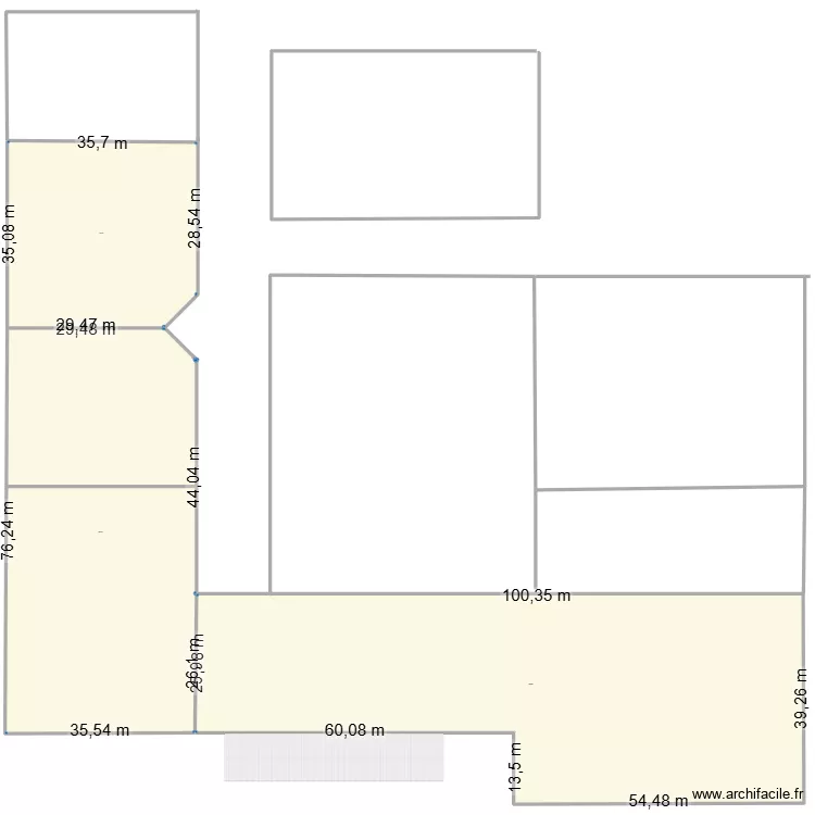 aas. Plan de 3  et 7618 m²