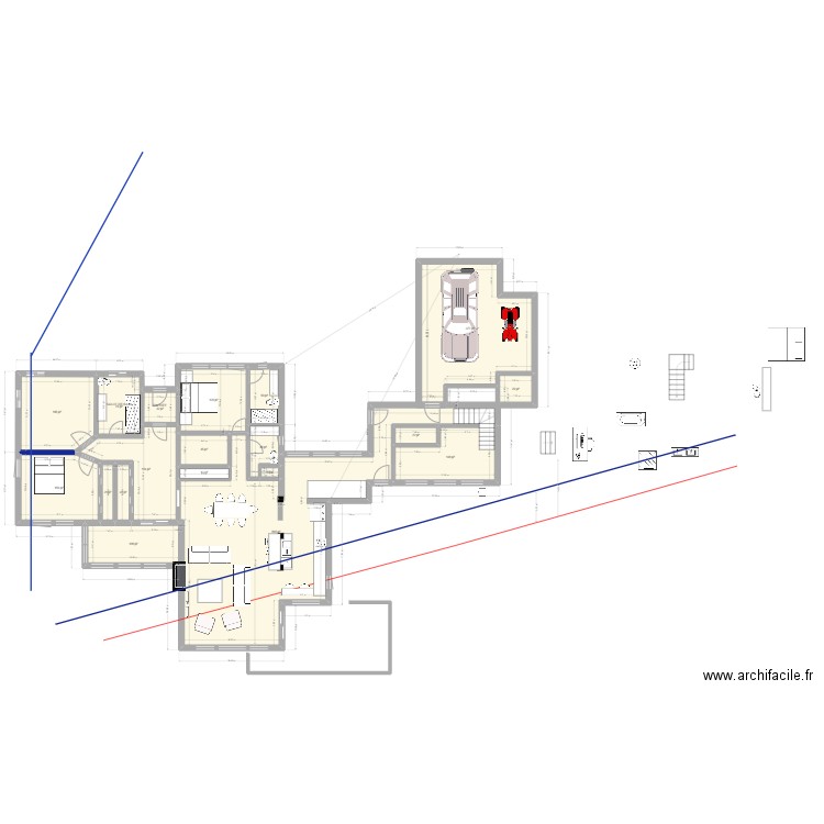 PLAN RENO GARAGE 2. Plan de 22 pièces et 250 m2