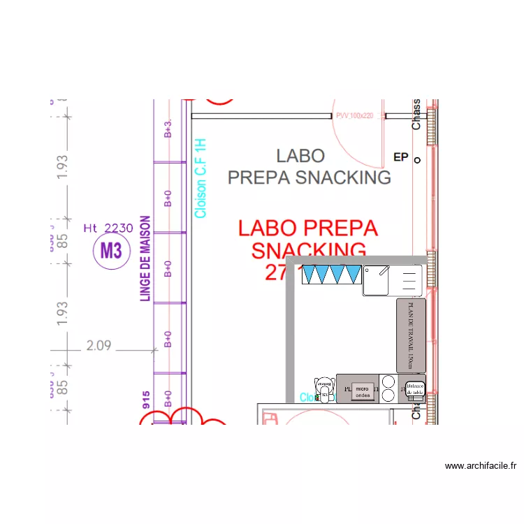 la bathie snack. Plan de 