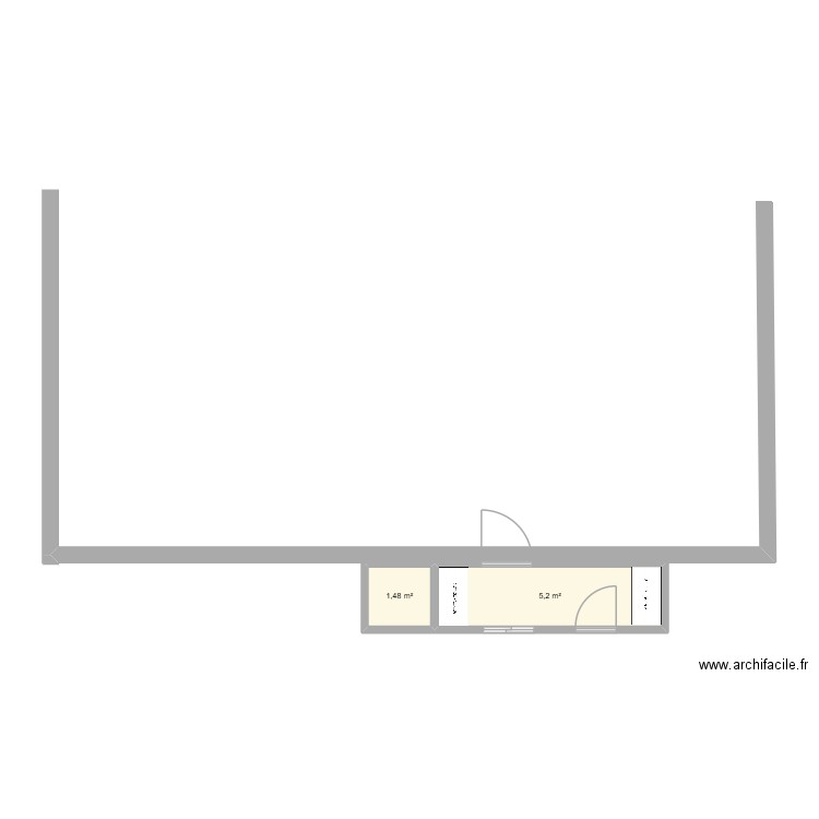 sas entrée. Plan de 2 pièces et 7 m2