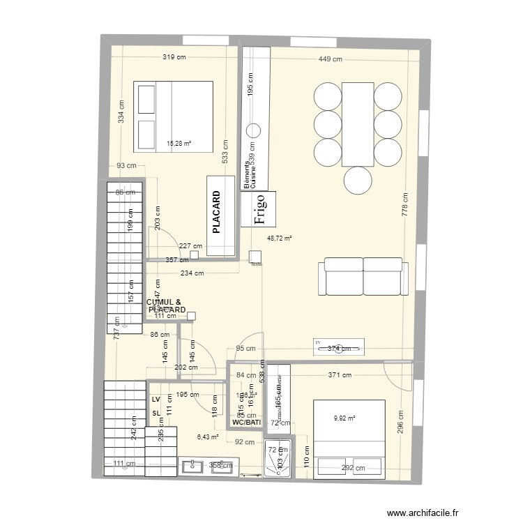 Appartement 1. Plan de 0 pièce et 0 m2