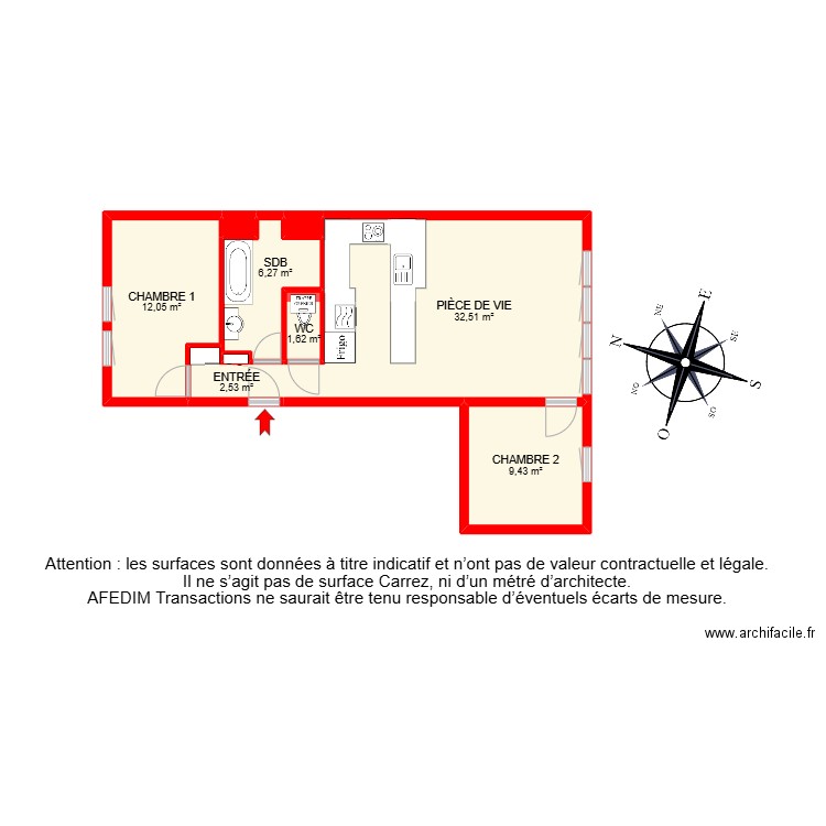 BI26800 -. Plan de 10 pièces et 77 m2