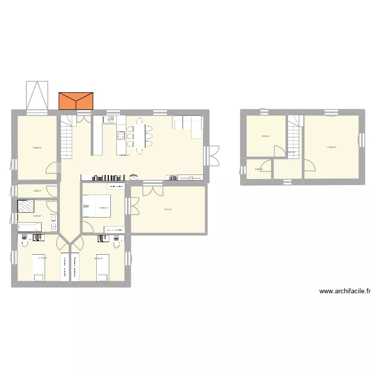 ENTREE EST. Plan de 12  et 159 m²