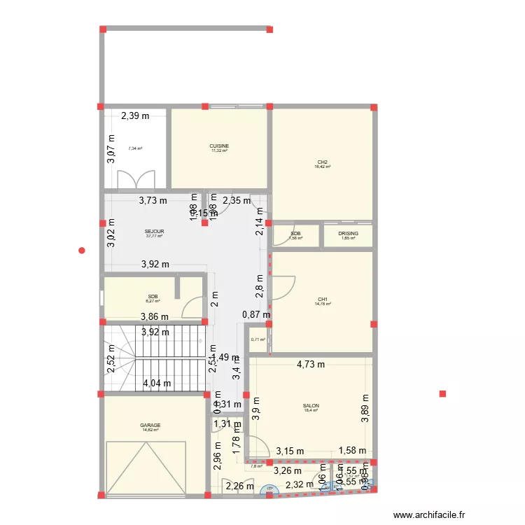 ALG. Plan de 13  et 140 m²