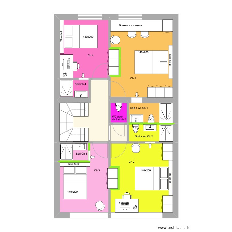 Victor Gilsoul Rez+1 Coloc. Plan de 11 pièces et 71 m2