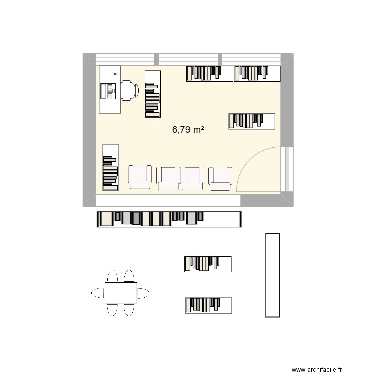 cdi2. Plan de 1 pièce et 7 m2