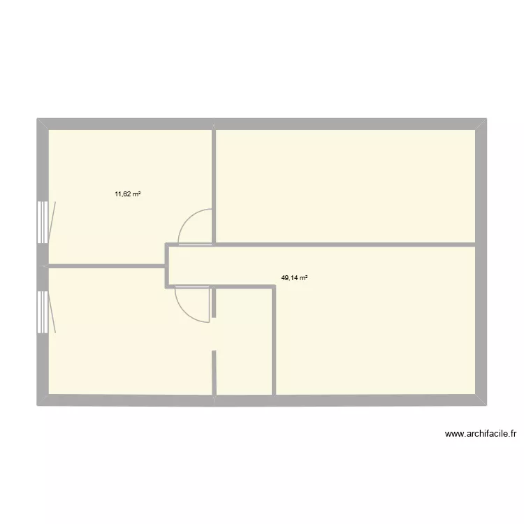 etage. Plan de 2  et 61 m²