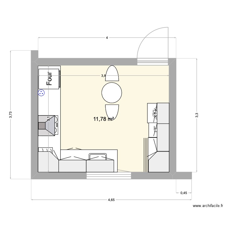 MATTEO CUISINE. Plan de 1 pièce et 12 m2