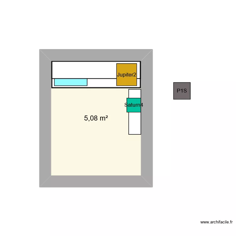 Atelier2. Plan de 1  et 5 m²