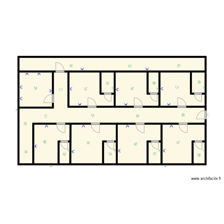 PLAN CURA. Plan de 17 pièces et 74 m2