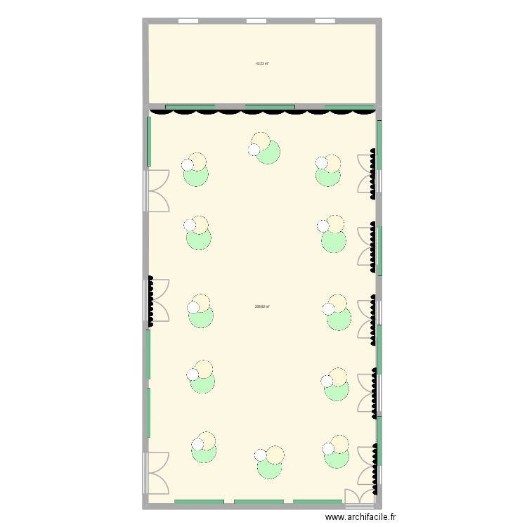 SALLE DU PATIO - MAIRIE DE BOIGNY. Plan de 2 pièces et 251 m2
