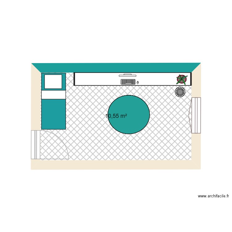 ma chambre. Plan de 1 pièce et 11 m2