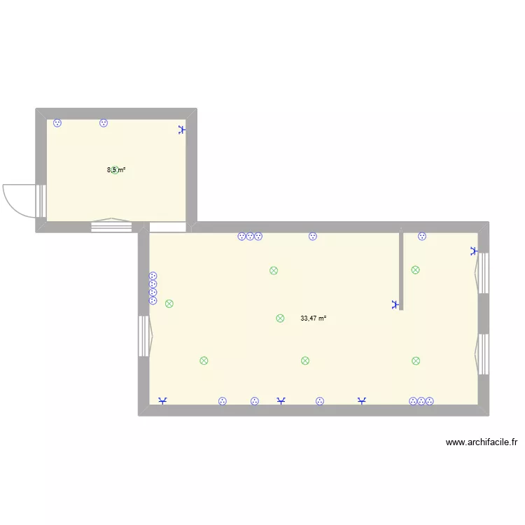 Fournil Plan électrique 2.0. Plan de 2 Pièces et 42 m² Fournil Plan électrique 2.0. Plan de 2 Pièces et 42 m²