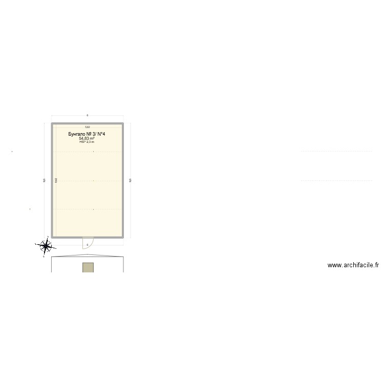 Архитектурен проект - V6 - работилница / градинарство. Plan de 1 pièce et 55 m2