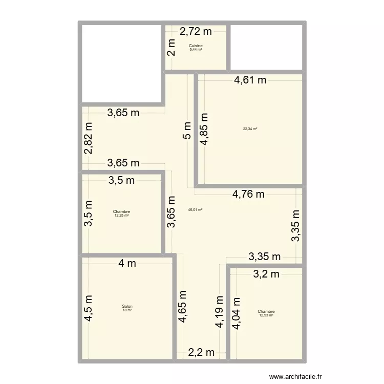 adan. Plan de 6  et 117 m²