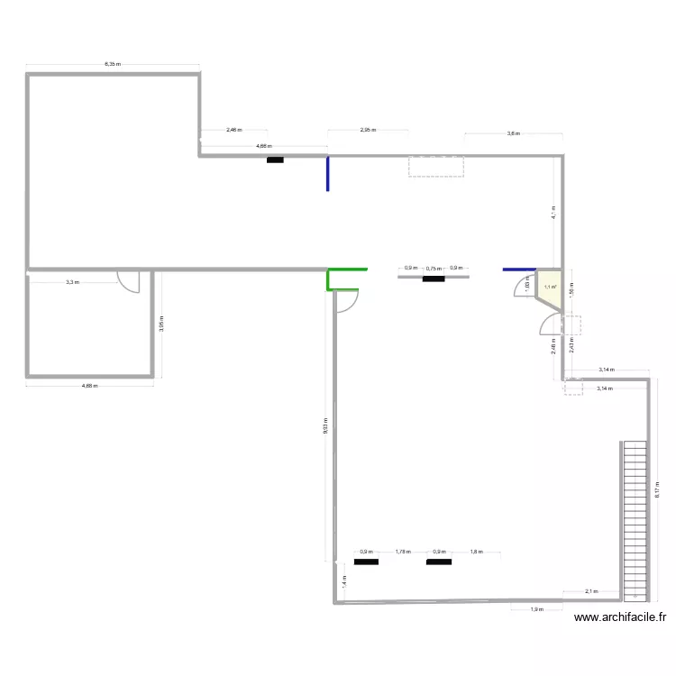 Les Coches - renov. Plan de 1  et 1 m²
