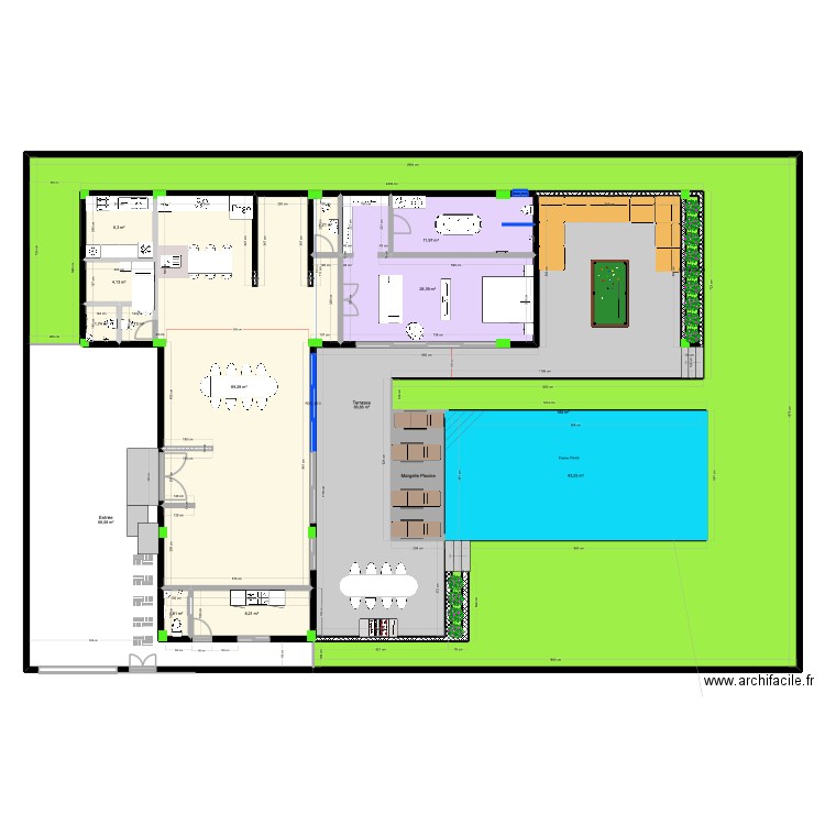 VILLAS 786 v2. Plan de 26 pièces et 792 m2