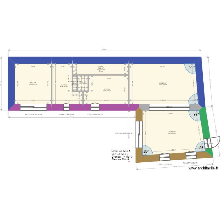 ML24001048. Plan de 8 pièces et 75 m2