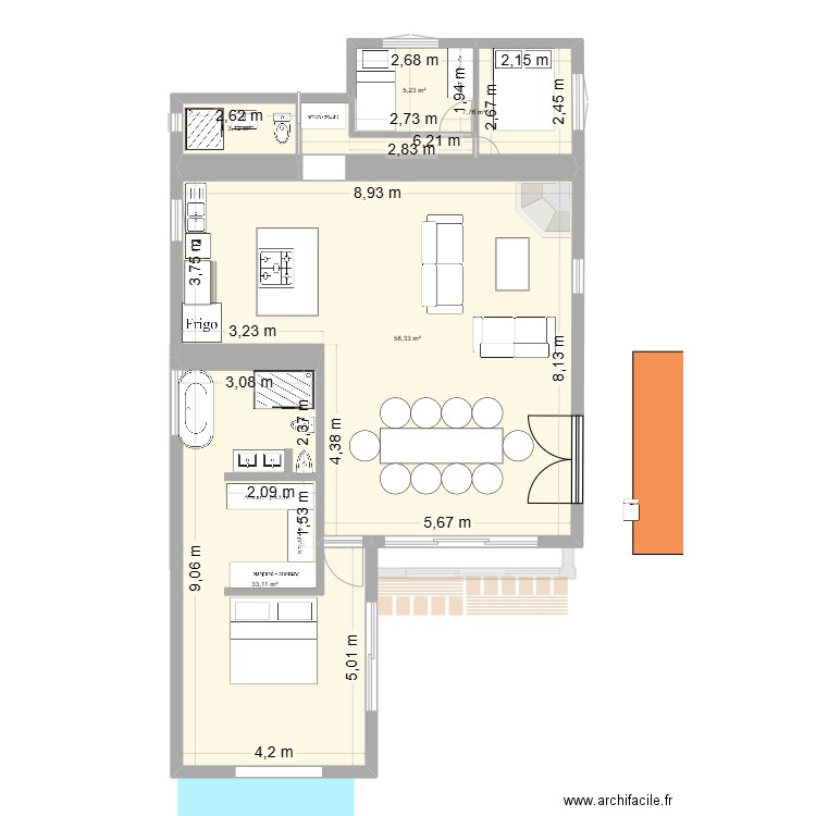 Maison PLAIN PIED Finca Ermita. Plan de 7 pièces et 115 m2