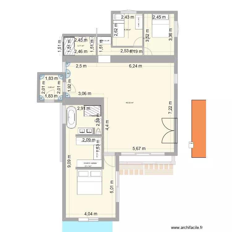 Maison PLAIN PIED Finca Ermita. Plan de 