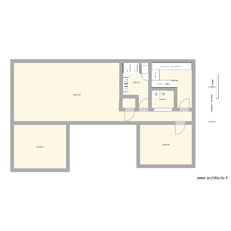 BOURNAN 2. Plan de 6 pièces et 95 m2