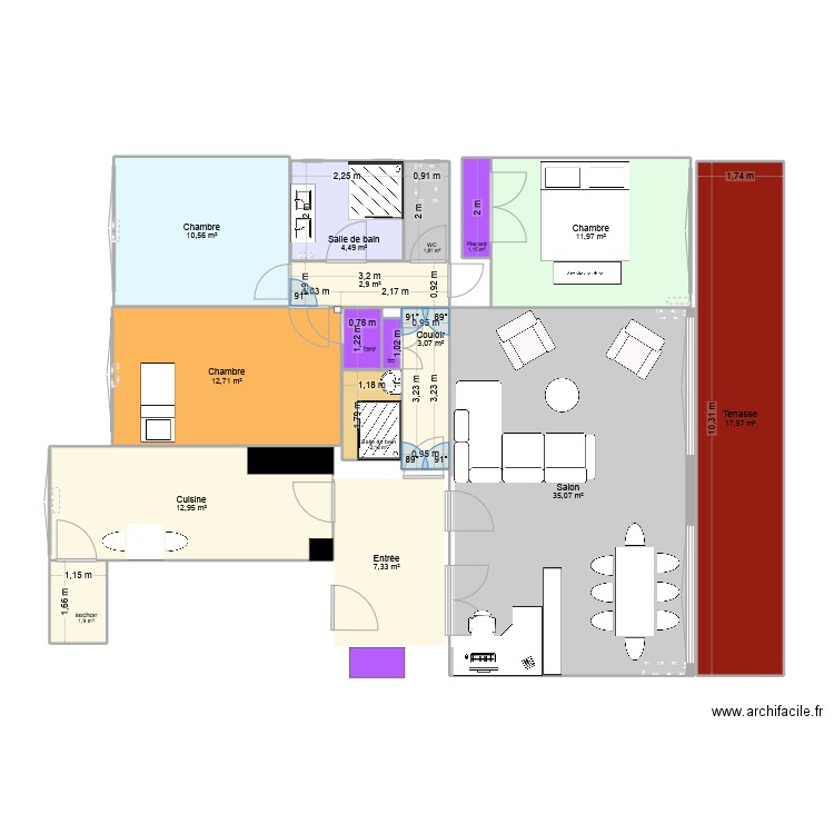 APPART TOULON V2. Plan de 16 pièces et 127 m2