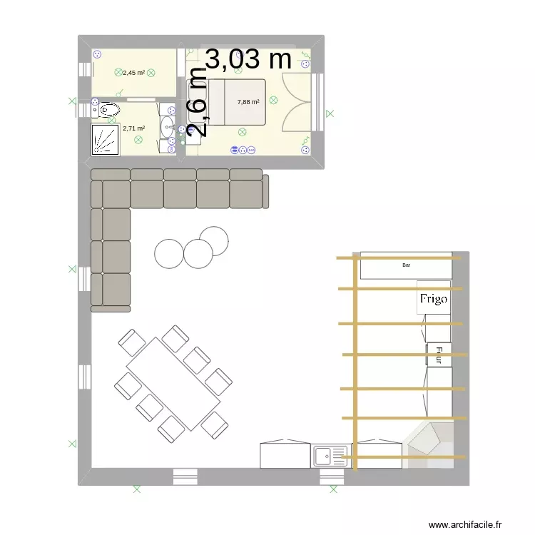 nv plan bureau. Plan de 3 Pièces et 13 m² nv plan bureau. Plan de 3 Pièces et 13 m²