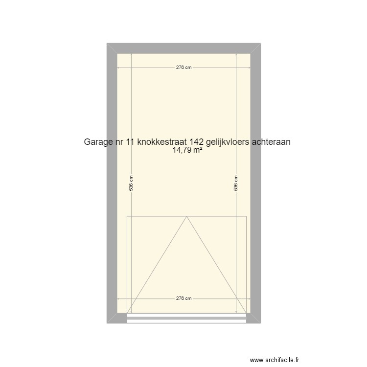 knokkestraat 142 garage nr11. Plan de 1 pièce et 15 m2