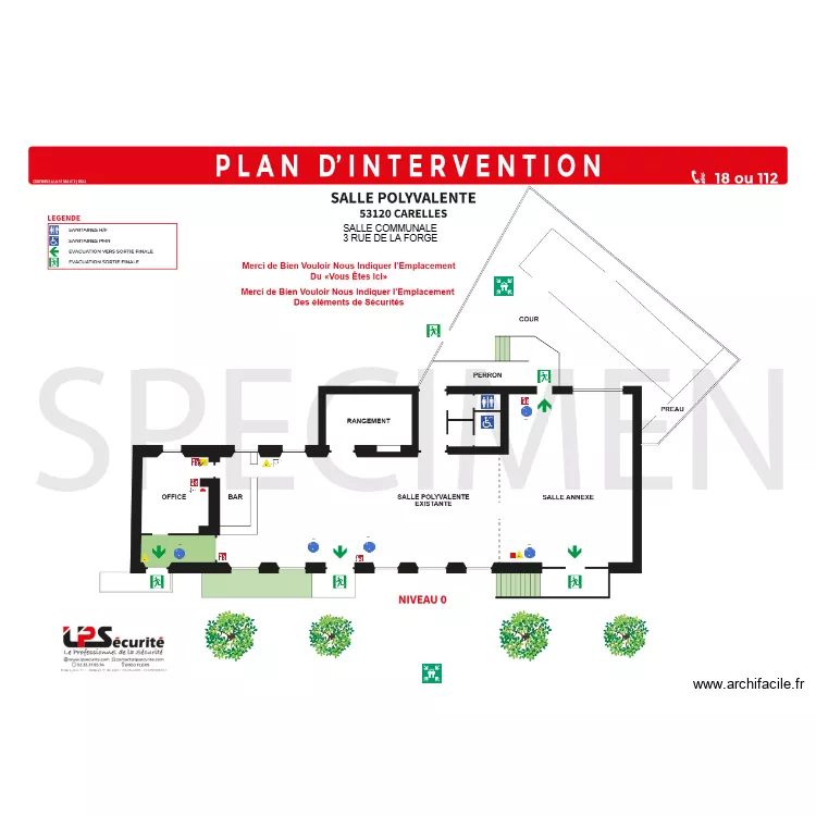 SALLE COMMUNALE CARELLE. Plan de SALLE COMMUNALE CARELLE. Plan de