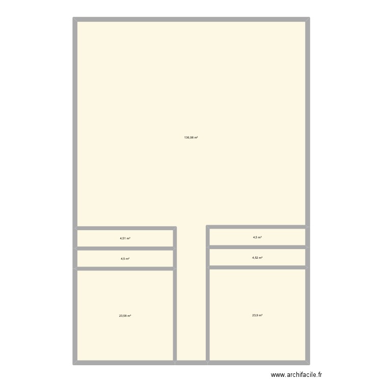 Bâtiment . Plan de 7 pièces et 203 m2