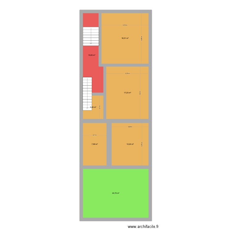 Mélèzes Rez Jardin. Plan de 7 pièces et 95 m2