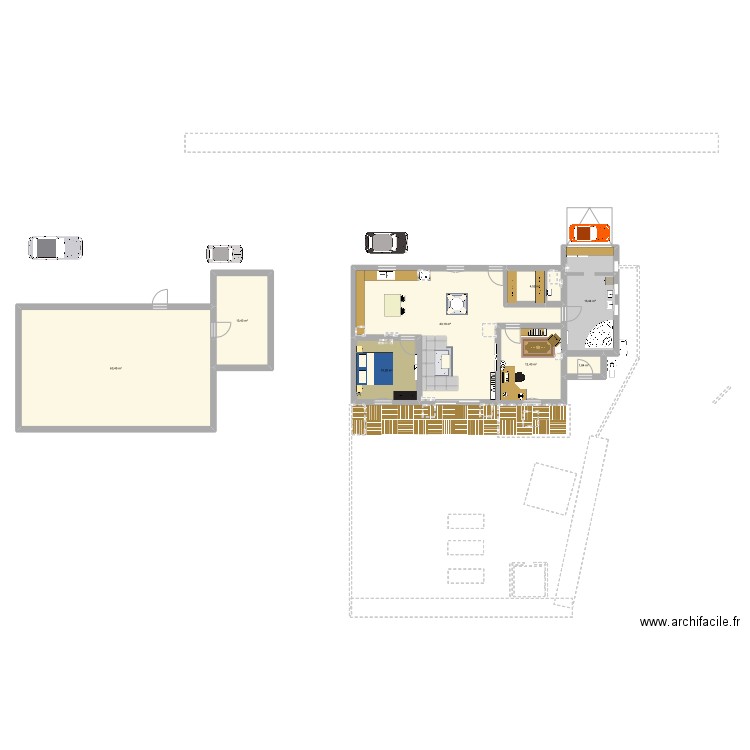 maison 2. Plan de 8 pièces et 163 m2