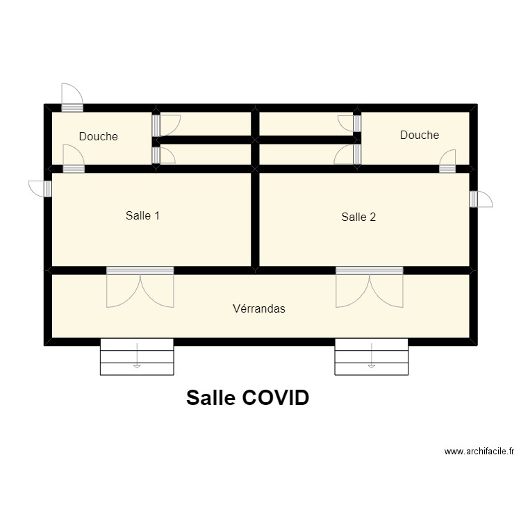 Vue en plan Sae de COVID CS BOPA . Plan de 9 pièces et 38 m2