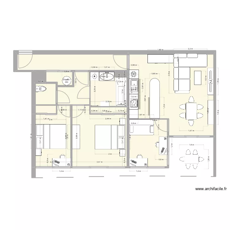 appart marche gare. Plan de 13  et 77 m²