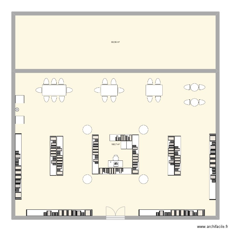 Magasin Au Meeple. Plan de 2 pièces et 221 m2