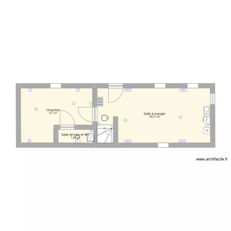 Elbeuf. Plan de 3 Pièces et 29 m² Elbeuf. Plan de 3 Pièces et 29 m²