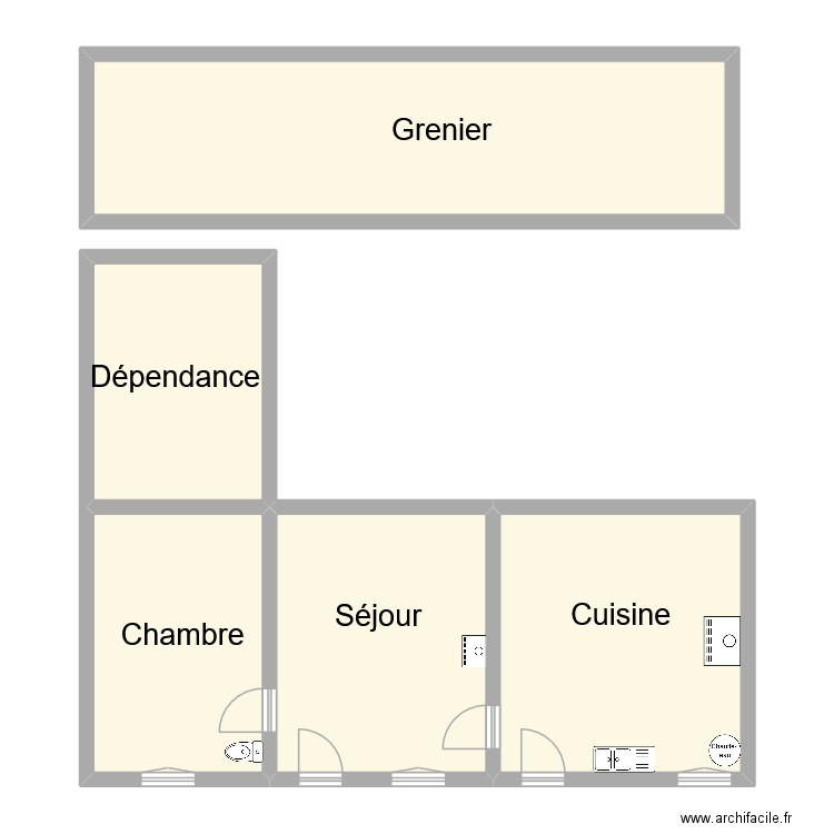 jollet. Plan de 5 pièces et 101 m2